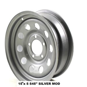 ST205-75-D15BC-S TIRE & 15X5 545 SILVER MOD "TIRE MOUNTED ON RIM"*****