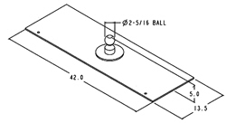 Wallace Forge Ball Plate, 13" X 42" Ball Plate w/ 2 5/16" Ball (1" High Rise) (2516BP-1RD)