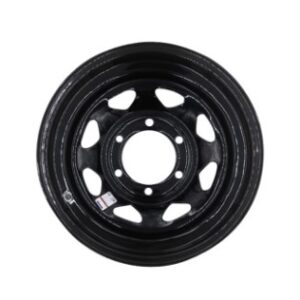 Wheel Only, 15"x6", 6 on 5.5" Bolt Pattern, Steel Black Spoke, 4.27" Center Bore