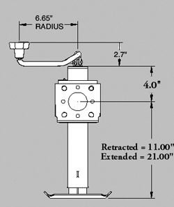 Jack Top Wind - Bulldog 2K,  SWIVEL TOPWIND TUBE M 10" TRAVEL
