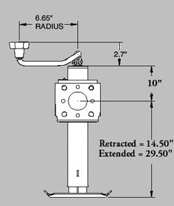 Jack Top Wind - Bulldog 2K,  2K TP SWIVEL 15" TRAVEL