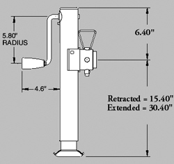 Jack Side Wind - Bulldog 5K,  JACK SWIVEL 5K B-DOG SW 15"T