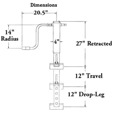 Drop Leg Jack (spring)- TEM, DRP LEG JACK "ONLY" S/L FRONT PIN 15,000#