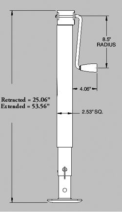 7K Jack (SW) - Bulldog, 7K Side Wind Jack w/Drop Foot - 15" Drop - Image 2