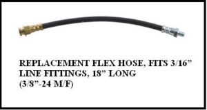 18” Long Rubber Flex Hose w/ 3/8 Male & Female Ends (Drum) (16196)