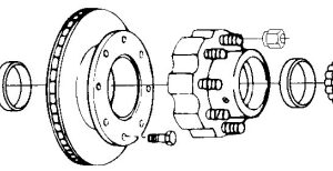 10-12K DISC OIL HUB KIT 8-214-6 BRGS/SEAL/CAP/NUTS