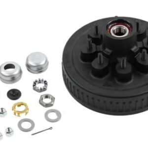 Dexter® Complete Pre-Greased Hub-Drum Assembly, Retail Boxed, #42 Spindle, E-Z Lube® or Grease Lube, Lube, 5.2K-7K Capacity Per Pair, 8 on 6.5" Bolt Pattern, 1/2" Studs, Pregreased