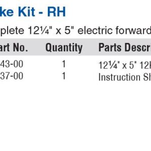 12k Dexter Complete 12-1/4" x 5" Electric 12K FSA Brake assembly. Right Hand. 23-443 /  6400022
