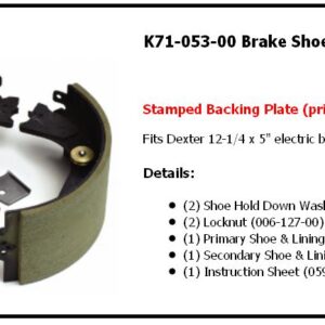 Brake Shoe & Lining Kit - LH ** Stamped Backing Plate (prior to April 2000)