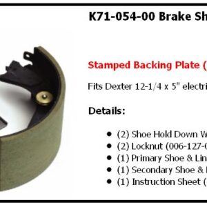 Brake Shoe & Lining Kit - RH ** Stamped Backing Plate (prior to April 2000)