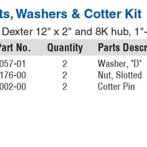 Spindle Nut 1"-14 Tang Washer, Nut, & Cotter Pin (qty 2 )