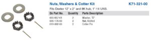 Spindle Nut 1"-14 Tang Washer, Nut, & Cotter Pin (qty 2 )