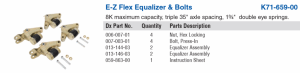 K71-659-00 E-Z Flex® Equalizer & Bolts - Triple