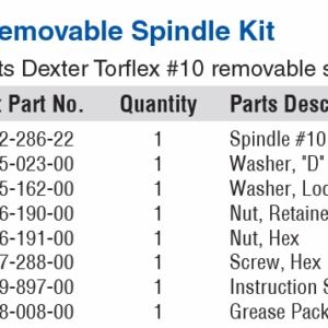 REPLACEMENT SPINDLE KIT #10 TORFLEX, 3.5K,EZ,FLG