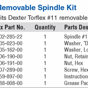 REPLACEMENT SPINDLE KIT #11 TORFLEX, 6K,EZ,FLG