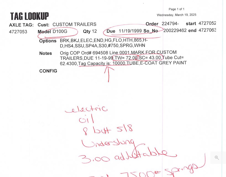 10GD 865 ELEC, REPLACING # SN=D4727053, HF=72, SC=43, UNDERSLUNG, ***10K HD ADJ SPRING SEATS
