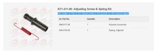 Fits Dexter 12-1/4 x 2-1/2" electric brake (7.2K) and all 12-1/4" manual adjust. : Adjusting Screw & Spring Kit
